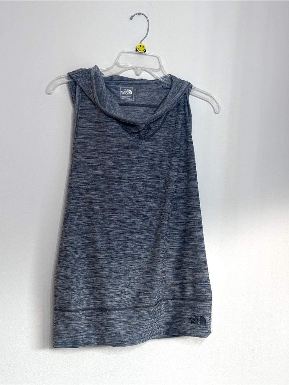 The North Face Heathered Grey & Black Sleeveless Hooded Tank Soft Workout Muscle